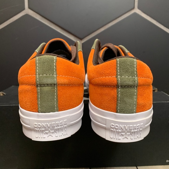 New Converse One Star Ox Low Orange Green Sneakers - Picture 4 of 6